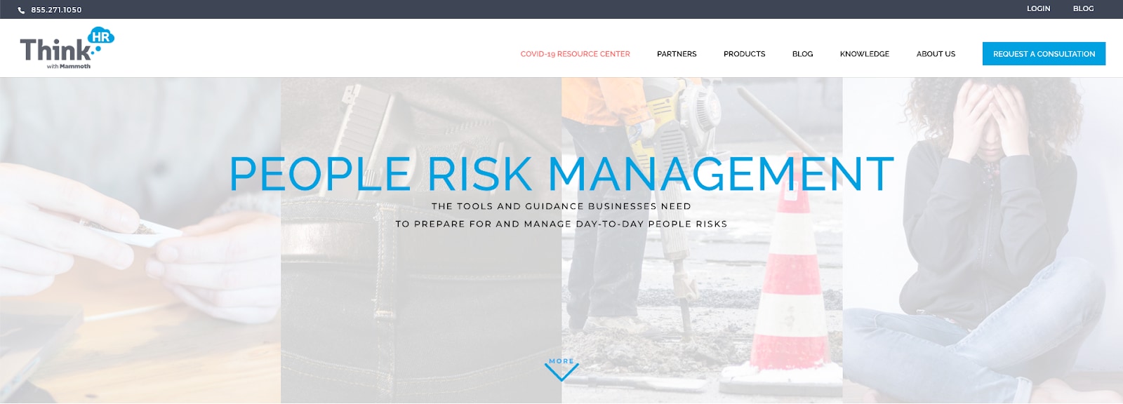 Crisis design on the ThinkHR website